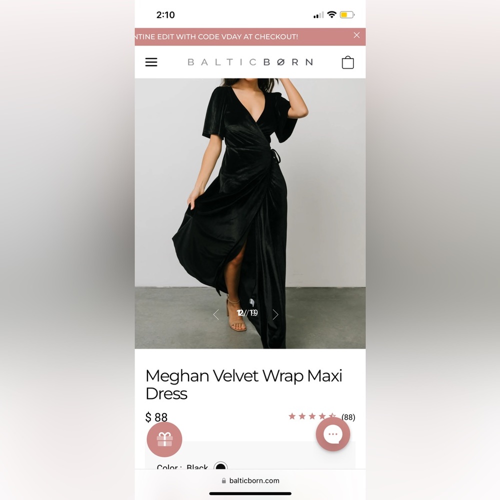 Baltic Born Velvet Wrap Maxi Dress